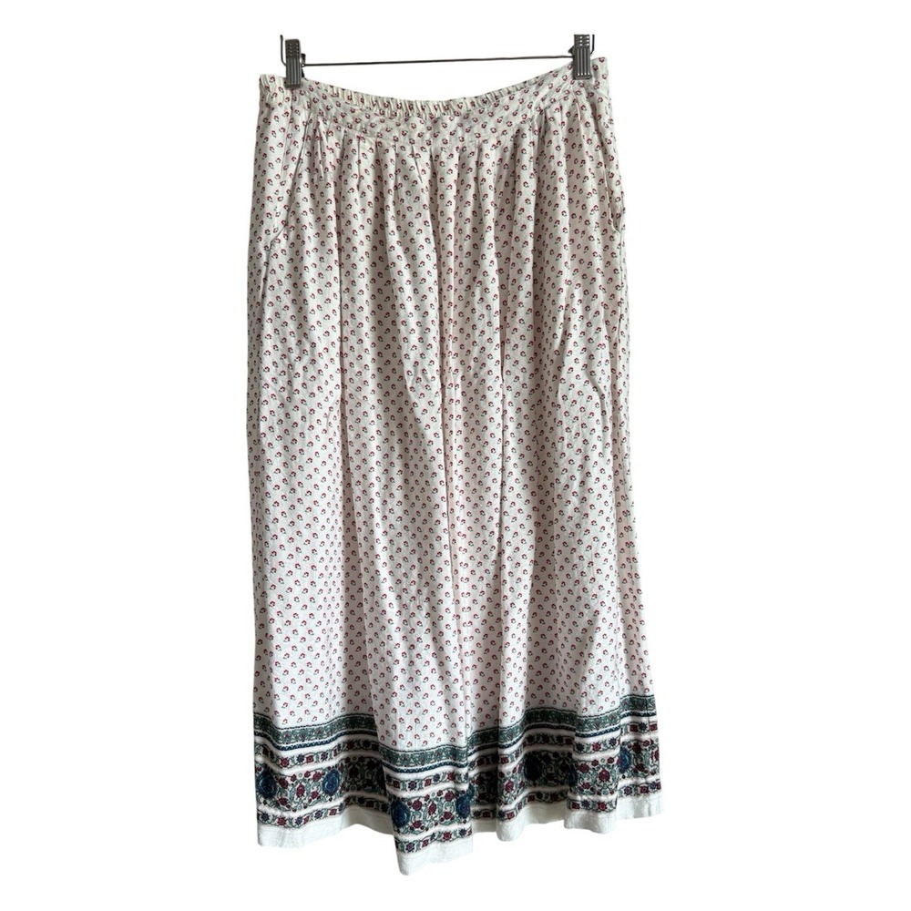 Vtg Carroll Reed Women's Size 10 Maxi Skirt Floral Pleated Pockets Cottagecore‎